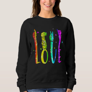 Sweatshirt Panneau de Paix d'Amour Arc-en-ciel Gay pride lesb
