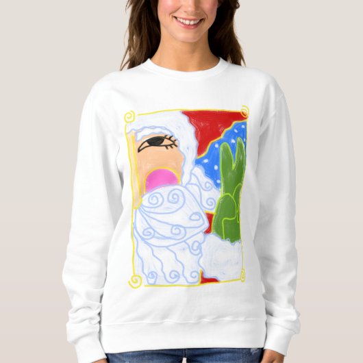 Sweatshirt Panneau de Paix Père Noël Art Abstrait (Devant)