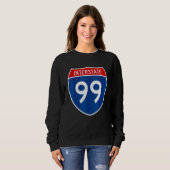 Sweatshirt Panneau de signalisation de l'autoroute Interstate (Devant entier)