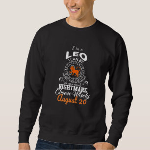 Sweatshirt Panneau Leo Zodiac Août 20 Horoscope Anniversaire
