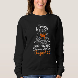 Sweatshirt Panneau Leo Zodiac Août 20 Horoscope Anniversaire