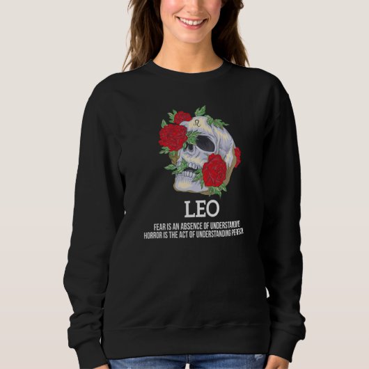 Sweatshirt Panneau Leo Zodiac Faits Squelette Horoscope Astro (Devant)