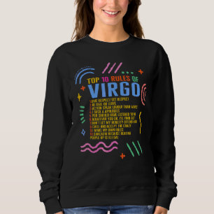 Sweatshirt Panneau Zodiac Top 10 Règles De Virgo Tournesol As