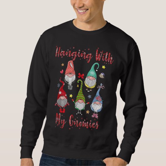 Sweatshirt Panser Avec Mes Gnomies Drôle Gnome Plaid Christma (Devant)