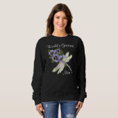Sweatshirt Pansies et libellules (Devant entier)