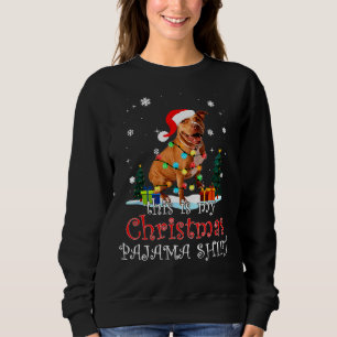 Sweatshirt Panthéon de Noël Pitbull Lumières Drôle Pitbull Ch