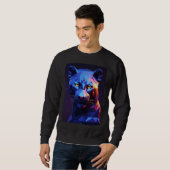 Sweatshirt "Panthère de minuit : Art géométrique vectoriel (Devant entier)