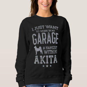 Sweatshirt Papa Akita Garage de voiture Lieu de rencontre Hom