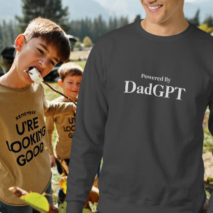 Sweatshirt Papa Anniversaire Drôle - Alimenté Par PapaGPT - B