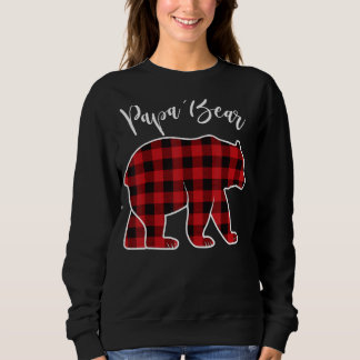 Sweatshirt Papa Bear Pajama Rouge Buffalo Noël Funny Famille 