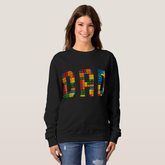 Sweatshirt Papa Brick Builder Funny Blocks Master Builder (Devant entier)