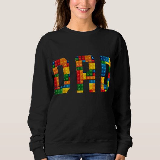 Sweatshirt Papa Brick Builder Funny Blocks Master Builder (Devant)