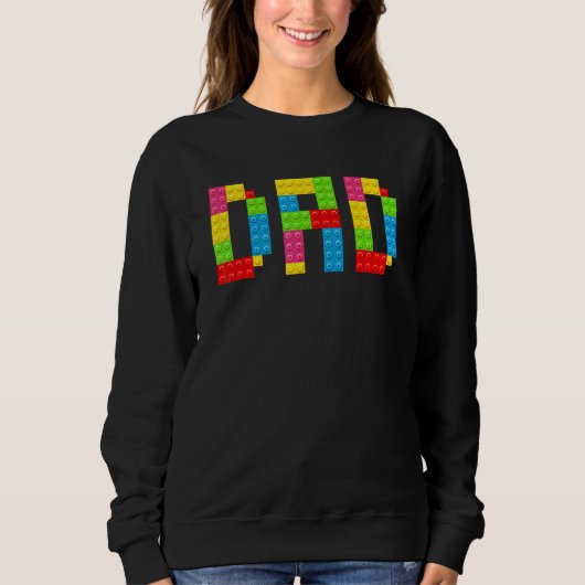 Sweatshirt Papa Brique Constructeur Blocs Maître Constructeur (Devant)