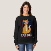 Sweatshirt Papa Chat Sur Un Drapeau (Devant entier)