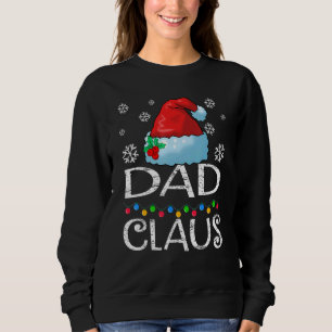 Sweatshirt Papa Claus Chapeau de Père Noël Lumières Noël Fam