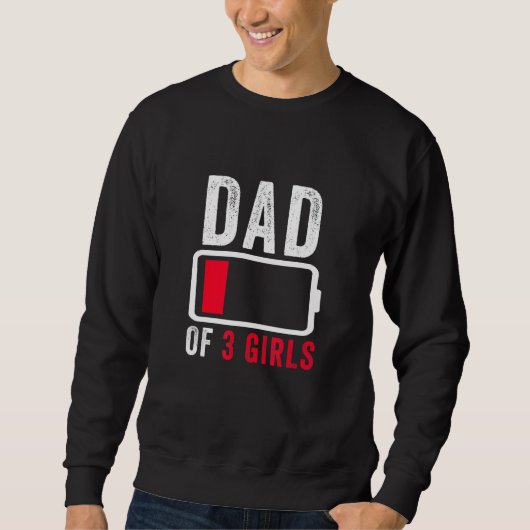 Sweatshirt Papa De 3 Filles Batterie Basse Fête des pères Hum (Devant)