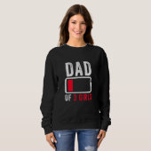 Sweatshirt Papa De 3 Filles Batterie Basse Fête des pères Hum (Devant entier)