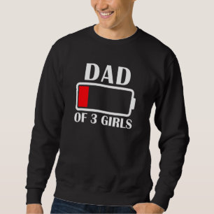 Sweatshirt Papa De 3 Filles Batterie Faible Papa De 3 Filles