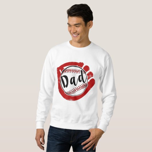 Sweatshirt Papa de baseball pour la mère de softball (Devant entier)