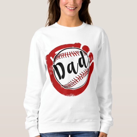 Sweatshirt Papa de baseball pour la mère de softball (Devant)