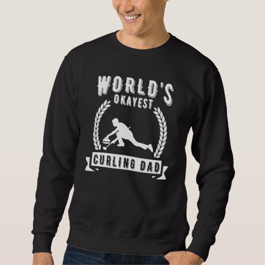 Sweatshirt Papa de curling le plus correct du monde Curling (Devant)