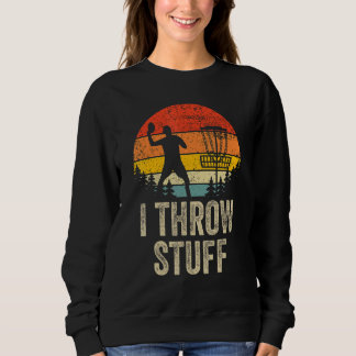 Sweatshirt Papa de Disc Golf Je Lance des Choses Vintage Disc
