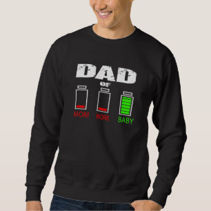 Sweatshirt Papa De Travail Maman Et Bébé Batterie Faible Pour