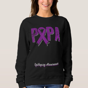 Sweatshirt Papa d'un guerrier Epilepsie Papa Ruban Violet Sup