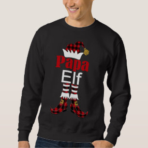 Sweatshirt Papa Elf Christmas Buffalo Plaid Matching Famille