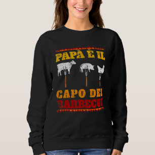 Sweatshirt Papa Est Le Patron Du Griller Gri Série Barbecue