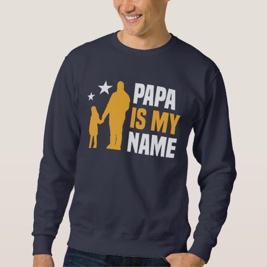 Sweatshirt Papa est mon nom Hommes (Devant)