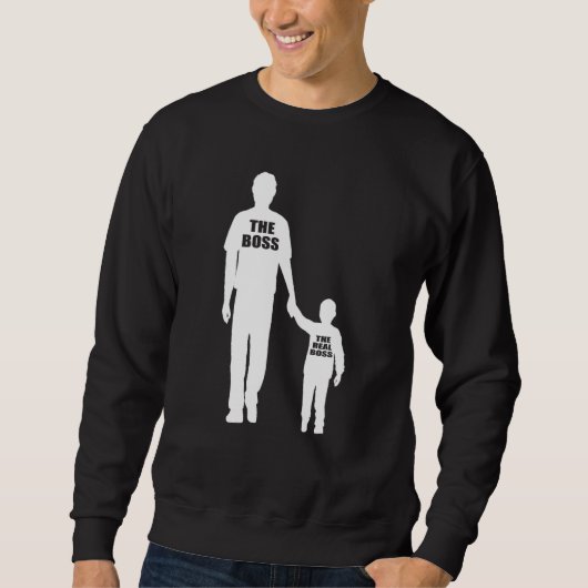 Sweatshirt Papa Et Son Vrai Chef (Devant)