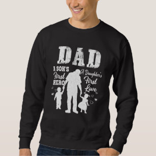 Sweatshirt Papa Fils Premier Héros Fille Premier Amour D Père