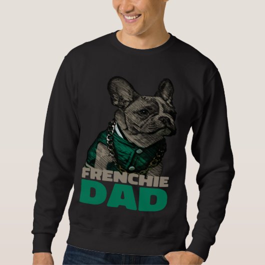 Sweatshirt Papa Frenchie Papa Bouledogue Français (Devant)