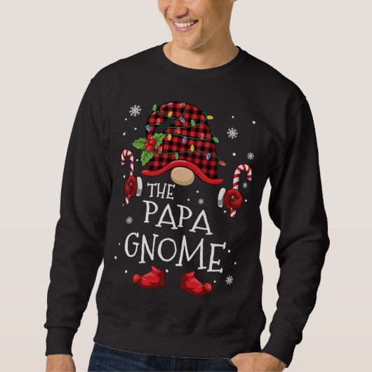 Sweatshirt Papa Gnome Buffalo Plaid Christmas Tree Family Xma (Devant)
