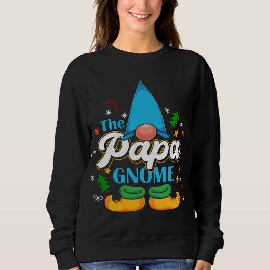 Sweatshirt Papa Gnome Famille de Noël Correspondant Pyjama Xm (Devant)