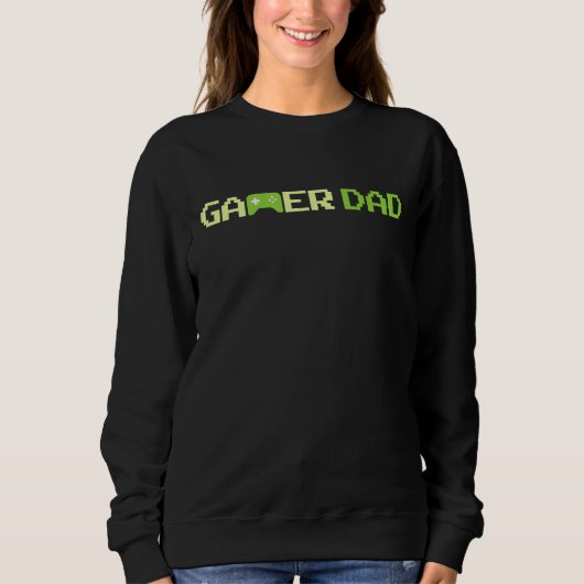 Sweatshirt Papa joueur vidéo drôle de jeu vidéo Joueur 8 bits (Devant)
