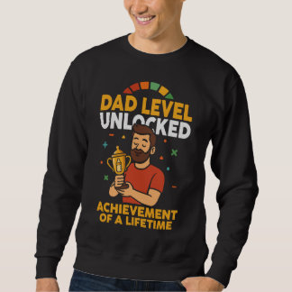 Sweatshirt Papa Niveau Déverrouillé - Drôle cadeau de fête du