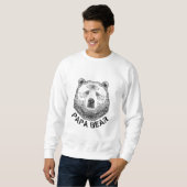 Sweatshirt Papa Ours, Illustration Dessinée à la Main (Devant entier)