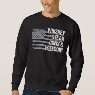 Sweatshirt Papa Papi Vétérinaire Us Drapeau Whiskey Steak Gun
