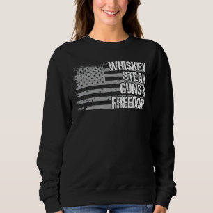 Sweatshirt Papa Papi Vétérinaire Us Drapeau Whiskey Steak Gun