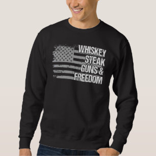 Sweatshirt Papa Papi Vétérinaire Us Drapeau Whiskey Steak Gun