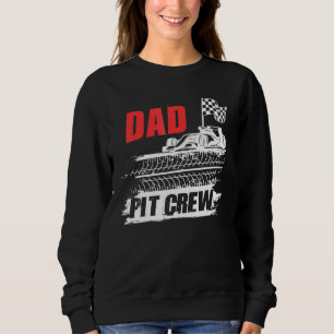 Sweatshirt Papa Pit Crew Voiture Racer À damiers Flag Racer P