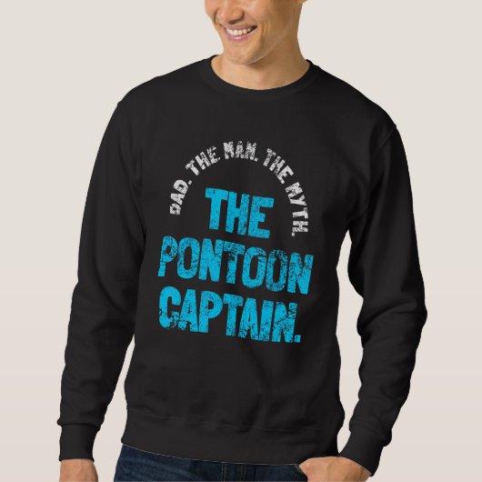 Sweatshirt Papa Pontoon Capitaine Boat (Devant)