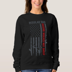 Sweatshirt Papa Régulier Élevant Loups Pas Moutons Usa Pro Gu