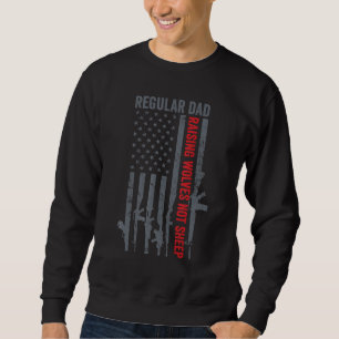 Sweatshirt Papa Régulier Élevant Loups Pas Moutons Usa Pro Gu