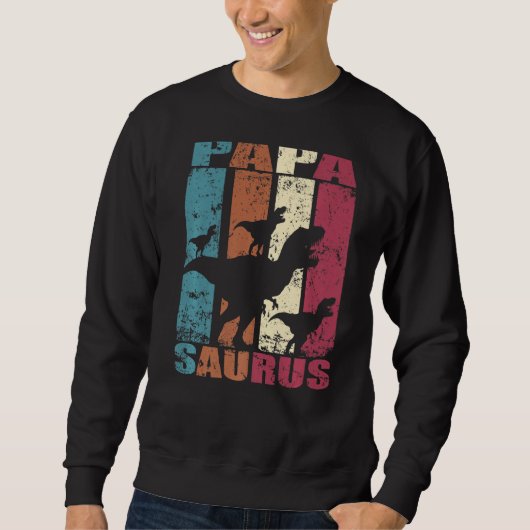 Sweatshirt Papa Saurus Dinosaure Triplet Dino Papa Famille Pa (Devant)