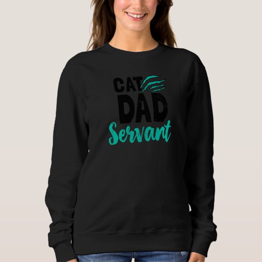 Sweatshirt Papa Serviteur de chat (Devant)