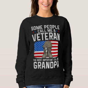 Sweatshirt Papa Vétéran Américain Homme Le Plus Important App