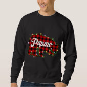 Sweatshirt Papaw Bear Buffalo Plaid Red Christmas Light Match (Devant)